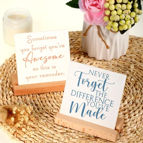 Miniatura 4 de Sieral 6 paquetes de regalos de agradecimiento para empleados para mujeres, decoración de escritorio con letrero inspirador de agradecimiento