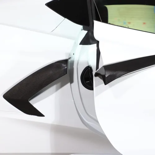 Miniatura 4 de Cubierta de salida de aire exterior de fibra de carbono 100% real para Chevrolet Corvette C8 2020-2023, accesorios de ventilación lateral