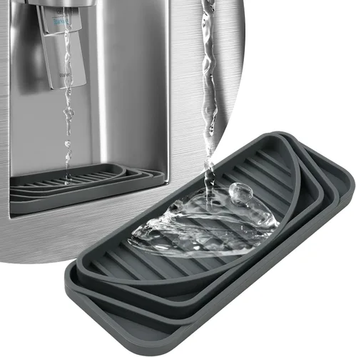 Miniatura 8 de Aolso Bandeja de goteo para refrigerador, bandeja de goteo de agua Frige para cortar, bandeja de goteo de agua de silicona para dispensador de agua