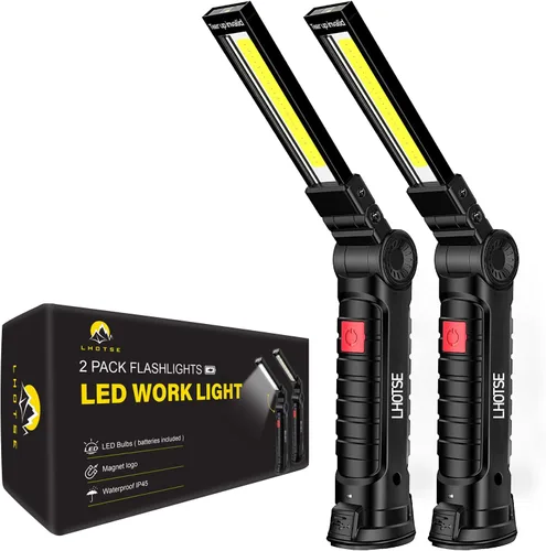 Miniatura 8 de LHOTSE Luz de trabajo LED, herramienta de regalo del día del padre, linterna recargable con base magnética y gancho, rotación de 360°, 5 modos, luz