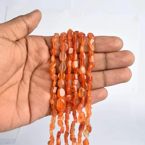 Miniatura 4 de Cuentas de cornalina natural, hilo de energía curativa de aproximadamente 58.50 quilates, Joya, cornalina mejorada