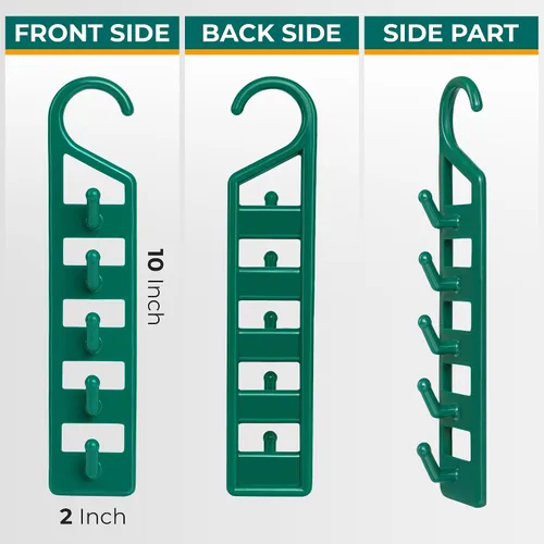 Miniatura 4 de CraftyCrocodile Perchas que ahorran espacio para ropa, paquete de 2, plástico resistente, ahorro de espacio para camisas, pantalones, jeans