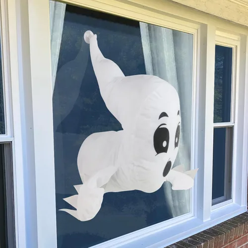 Miniatura 8 de Fantasmas de ventana – Decoración de ventana de fantasma de peluche de Halloween – Decoración de pared silenciosa para colgar fantasmas al aire