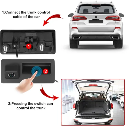 Miniatura 6 de 170 ° Cámara de respaldo con mango de coche HD impermeable cámara de visión trasera visión nocturna asistencia de estacionamiento inversa para Audi