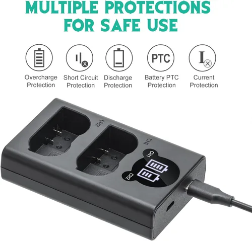 Miniatura 2 de Kimaru Cargador de batería EN-EL15 EN-EL15a EN-EL15b EN-EL15c EN-EL15c MH-25 con indicador LED para Nikon Z5 Z6 Z6II Z7 Z7II D780 D850 D7500 D500