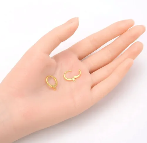 Miniatura 2 de 100 piezas de Adabele hipoalergénicas, resistentes al deslustre, de 0.630 pulgadas, redondas, arracadas de 0.630 pulgadas, ganchos para aretes Dorado