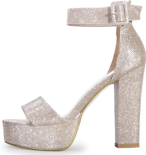 Miniatura 7 de IDIFU - Tacones de plataforma de 5pulgadas para mujer, sandalias Sabrina IN5 de tacón alto y grueso, correa de tobillo, zapatos sexis y elegantes