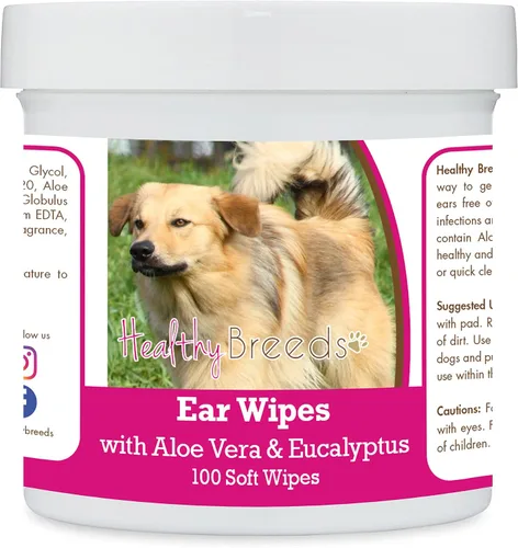 Miniatura 30 de Healthy Breeds Pastor alemán, silla de montar, toallitas de limpieza de oídos con aloe y eucalipto para perros, 100