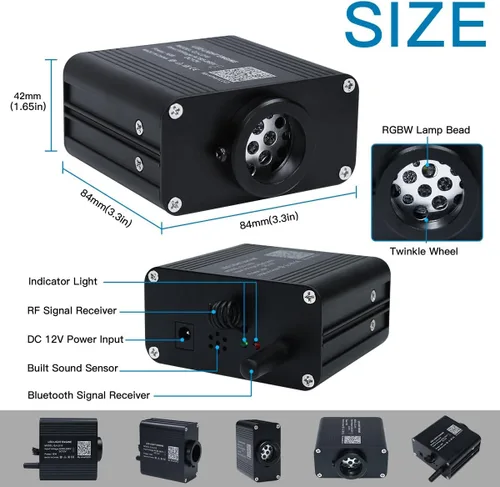Miniatura 4 de AKEPO - Kit de luz musical RGBW de 16 W, parpadeante, de tamaño pequeño, fibra óptica, controlada a través de aplicación, 295 unidades, 9.8 pies