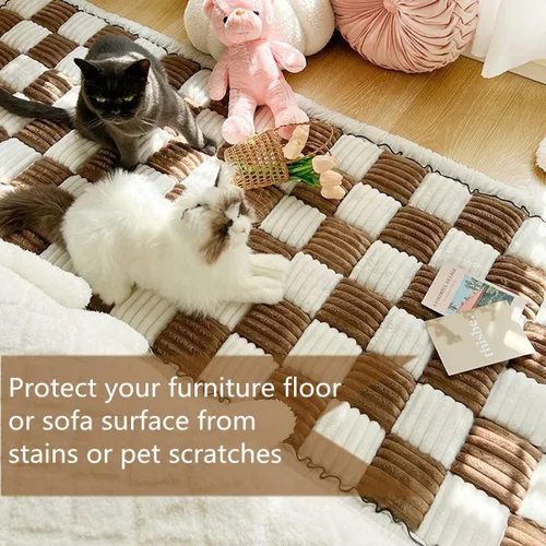 Miniatura 5 de VISTABLUE Fundas protectoras mullidas de algodón para mascotas, protector de sofá para perros, funda protectora elegante de algodón, tapete