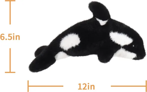 Miniatura 6 de Apricot Lamb Animales de peluche de orca asesina para niños, suaves y lindos juguetes de peluche para bebés niñas y niños, ballena asesina esponjosa