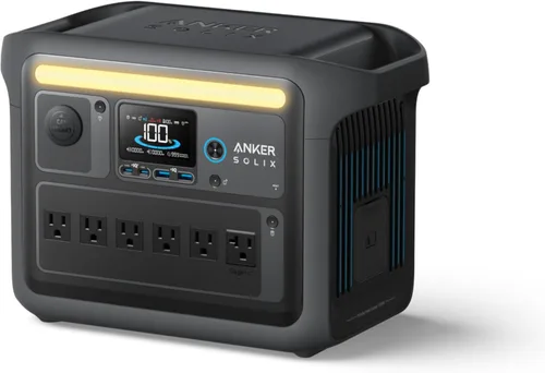 Miniatura 16 de Anker SOLIX C1000 Estación de energía portátil, generador solar de 1800 W (pico de 2400 W), carga completa en 58 minutos, batería LiFePO4 de 1056