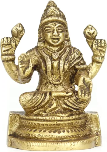 Miniatura 13 de ASHIRWAD Escultura de estatua de ídolo de latón para Diwali Pooja, templo, decoración del hogar, Vastu Laxmi Devi Maa AE000006-18 (Laxmi-18)