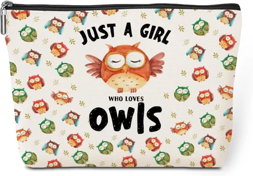 jeilink Lindo bolso de maquillaje divertido erizo bolsas cosméticos regalos erizo suministros de erizo para animales, Chica ama a los búhos, Casual