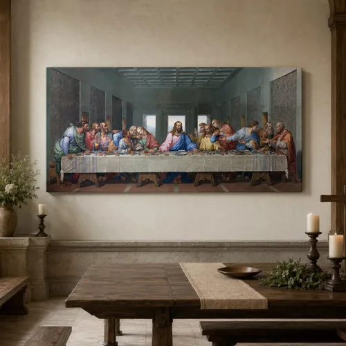 Miniatura 24 de TIMUBA Arte de pared de pesebre navideño, impresiones en lienzo de belén, imagen de póster cristiano de Jesús de noche estrellada, pintura