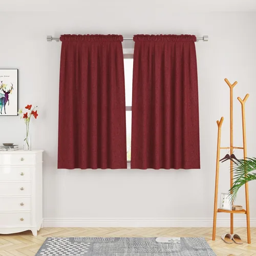 Miniatura 34 de UPOPO Cortinas de Niveles Beige Sobre Fregadero con Textura de Lino para Ventana de Cocina de 16 Pulgadas de Largo Caravana Privacidad Pequeñas