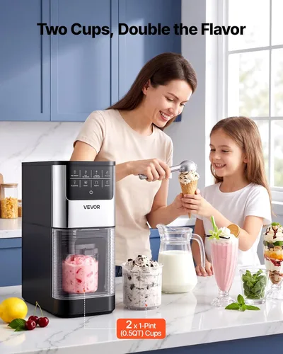 Miniatura 3 de VEVOR Ice Cream Maker, 7-in-1 Frozen Treat Maker for Gelato, Sorbet, Milkshake, Frozen Yogurt & Lite Ice Cream, Homemade Ice-Cream Machine with
