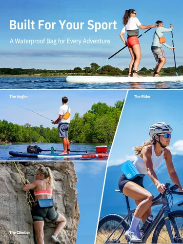 Miniatura 7 de niphean IPX7 - Bolso riñonera impermeable con cierre magnético de una mano, resistente bolsa seca para kayak, tabla de remo, accesorios esenciales