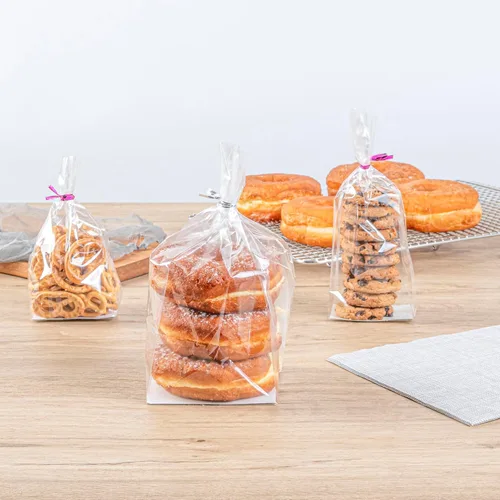 Miniatura 3 de Restaurantware Bolsas de celofán con fondo plano y sellado térmico para sándwiches Bolsas de celofán sellables para alimentos - Bolsa con refuerzo