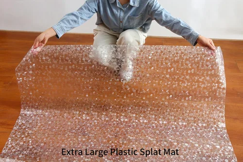 Miniatura 6 de Alfombrilla de plástico para bebé, alfombrilla de vinilo de fácil limpieza para el desorden alimentario, protector de piso impermeable para silla