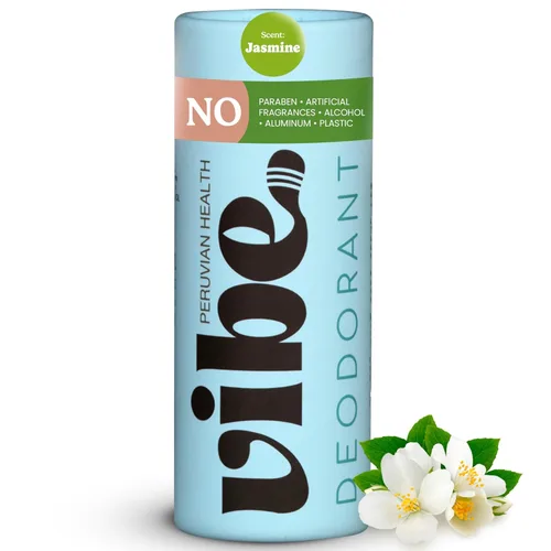 Vibe - Desodorante natural sin aluminio para mujeres y hombres, control de olores de larga duración con aceite de coco orgánico y cera de abejas