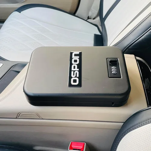 Miniatura 5 de Caja de seguridad portátil para armas con cerradura de combinación, pequeña caja fuerte oculta para pistola para mesita de noche de coche, caja