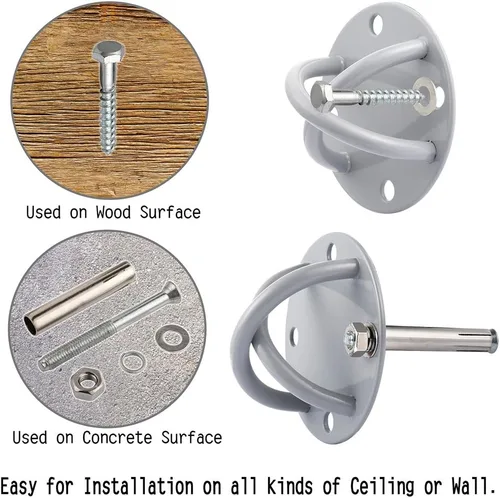 Miniatura 4 de Soporte de montaje en pared para gimnasio y hogar, correas de suspensión de anclaje para anillos olímpicos, entrenamiento de fitness, yoga