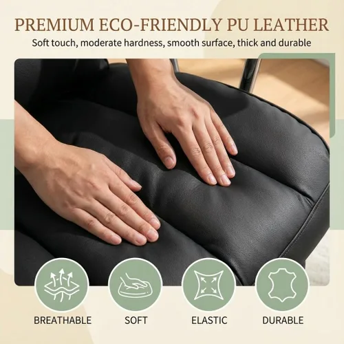 Miniatura 4 de Silla de oficina grande y alta de 400 libras, silla de escritorio ejecutiva resistente con reposapiés, silla ergonómica de piel sintética