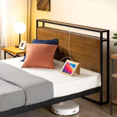Miniatura 14 de ZINUS Suzanne - Base de cama de plataforma de metal y madera de 37 pulgadas, construcción de madera maciza y acero, no necesita somier, soporte