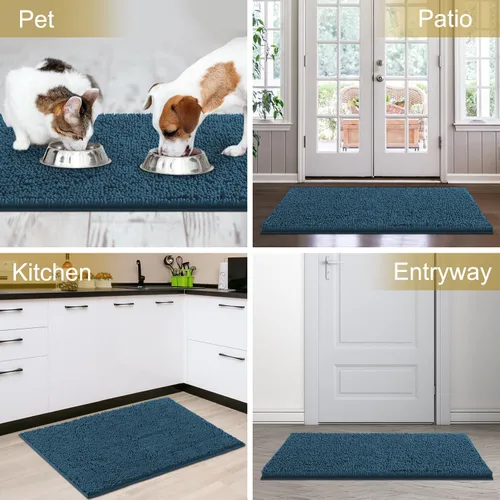 Miniatura 9 de IM HOME Felpudo absorbente de chenilla para exterior 30" x 20", tapetes lavables para perros antideslizantes para interiores, felpudo para perros