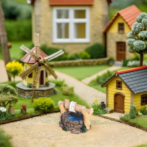 Miniatura 9 de BESPORTBLE Juego de 24 figuras de pozo de agua en miniatura: accesorios de jardín de hadas para decoración de micro paisajes, kit de adornos de pozo