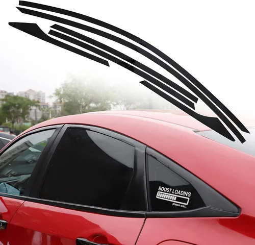 TOMALL Calcomanías de vinilo para borde de ventana de automóvil compatibles with Honda 10th Civic 2016 2017 2018 2019 2020 2021 Accesorios de Negro