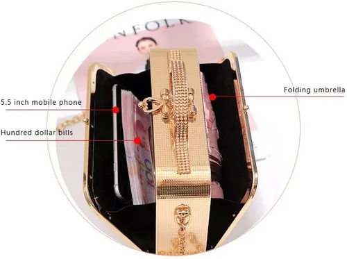 Miniatura 3 de WYKD - Bolso de mano de cuero para mujer, para boda, boda, boda, cadena de flores de perlas, bolsas de noche