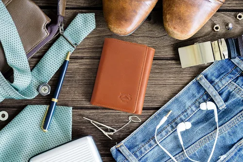 Miniatura 3 de Stealth Mode Trifold portafolios de piel RFID bloqueo, bolso para hombres