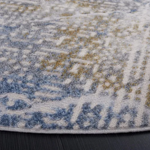 Miniatura 3 de SAFAVIEH Palma Collection - Alfombra de pasillo, 2 pies 2 pulgadas x 9 pies, color beige y azul, diseño geométrico, ideal para zonas de alto tráfico
