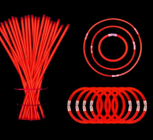 Pulsera de luz roja a granel, collares brillantes con conectores, 50 unidades de 8 pulgadas, suministros de fiesta de neón para Navidad, Año Nuevo,