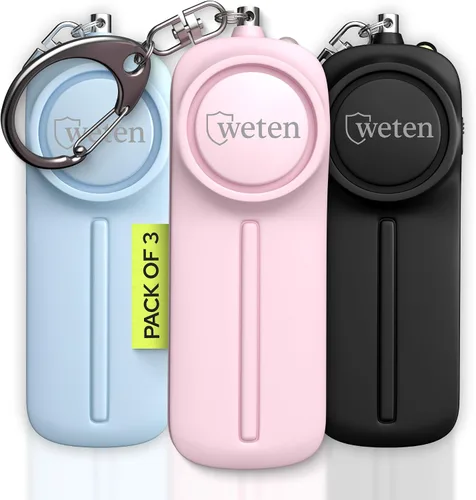 Miniatura 14 de Llavero de Alarma Personal para Mujeres Autodefensa - Dispositivo de Alerta de Silbato de Seguridad Fuerte con Luz LED – Sirena de Mano de Seguridad