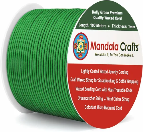 Miniatura 228 de Cuerda Mandala Crafts 0.03 pulgadas 109 yardas para hacer joyería, artesanía, macramé, cuerda de algodón encerado Negro