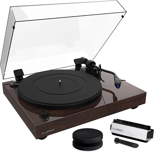 Miniatura 10 de Fluance RT84 - Tocadiscos de vinilo de alta fidelidad de referencia con cartucho azul Ortofon 2M, motor de control de velocidad, peso de récord