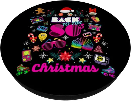 Miniatura 2 de Funny Back to 80's Christmas Nostalgia Quotes Graphic Design PopSockets Adhesive PopGrip
