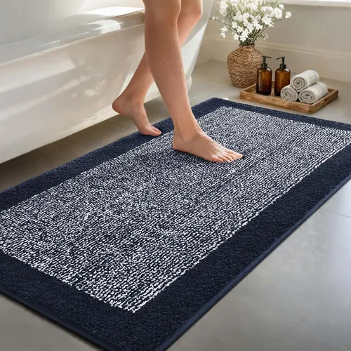 Miniatura 17 de Alfombras de baño de 17 x 24 pulgadas, antideslizantes, lavables, color gris, para bañera, tapete de baño para baño, tapete suave y absorbente
