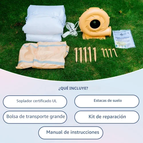 Miniatura 7 de Bounceland Party Castle Daydreamer Cloud Bounce House, 16.4 pies de largo x 13.1 pies de ancho x 9.3 pies de alto, aro de baloncesto, soplador