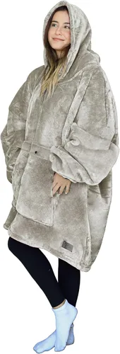 Miniatura 46 de Tirrinia Sudadera Manta de Gran Tamaño con Capucha, Mantas Sherpa Esponjosas Vestibles, Manta Sudadera Reversible y Acogedora, Regalo para Adultos #