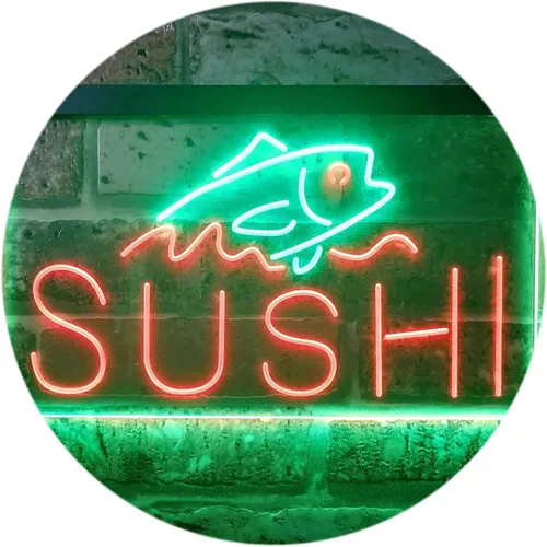 Miniatura 13 de ADVPRO Sushi Fish Sashimi Restaurant - Letrero de neón LED de doble color, azul y rojo, 12 x 8.5 pulgadas, st6s32-i3334-br