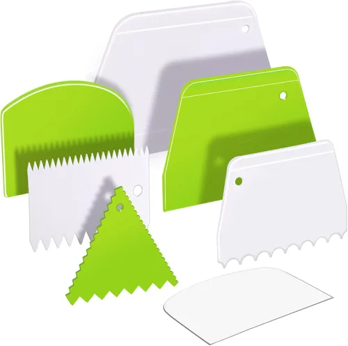 Miniatura 8 de Teenitor Raspador de Pasteles Alisador de Pasteles, 7 Piezas Herramientas para Pasteles Raspador de Glaseado Raspador de Pasteles Alisador