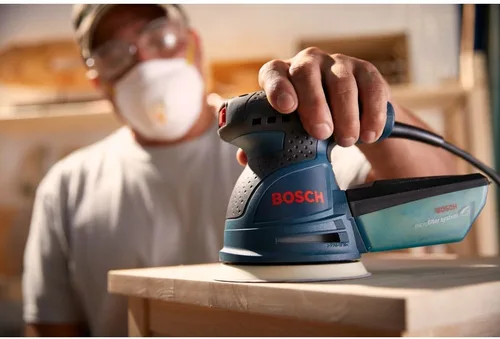 Miniatura 6 de BOSCH ROS20VSC lijadora palmar 2.5 Amp 5 pulgadas con cable, lijadora orbital aleatoria de velocidad variable, kit pulidor con colector de polvo