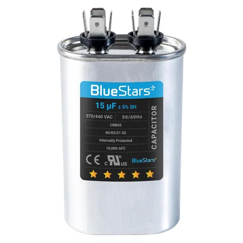 Miniatura 33 de [Listado UL] BlueStars 10 uF ± 5% MFD 370/440V CBB65 CBB65A Pieza de Repuesto de Capacitor de Arranque y Funcionamiento Ovalado - Capacitores