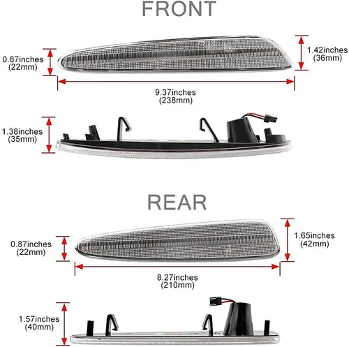 Miniatura 7 de 4 piezas de lentes transparentes ámbar/rojas delanteras traseras LED Kits de luces laterales para Chevy Corvette C6 2005 2006 2007 2008 2009 2010