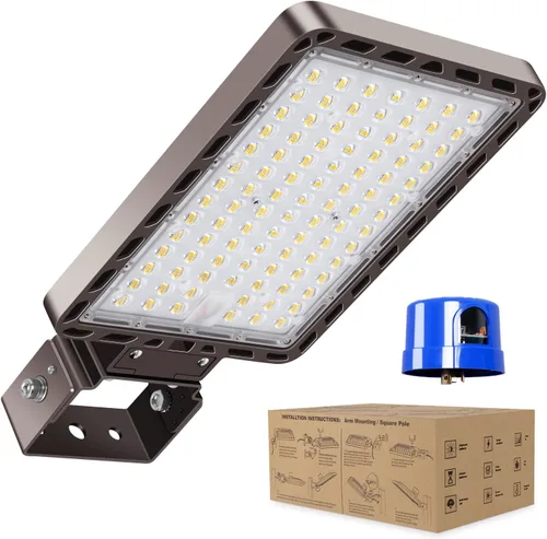 240 W LED estacionamiento luz muñón montaje atardecer a amanecer 5000K LED estacionamiento luces al aire libre área comercial seguridad IP65