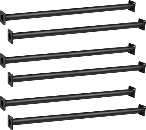 Barcaloo Juego de 6 barras de mono para exteriores de 22 pulgadas para patio trasero, juego de 6, barras de metal negro para exteriores/interiores